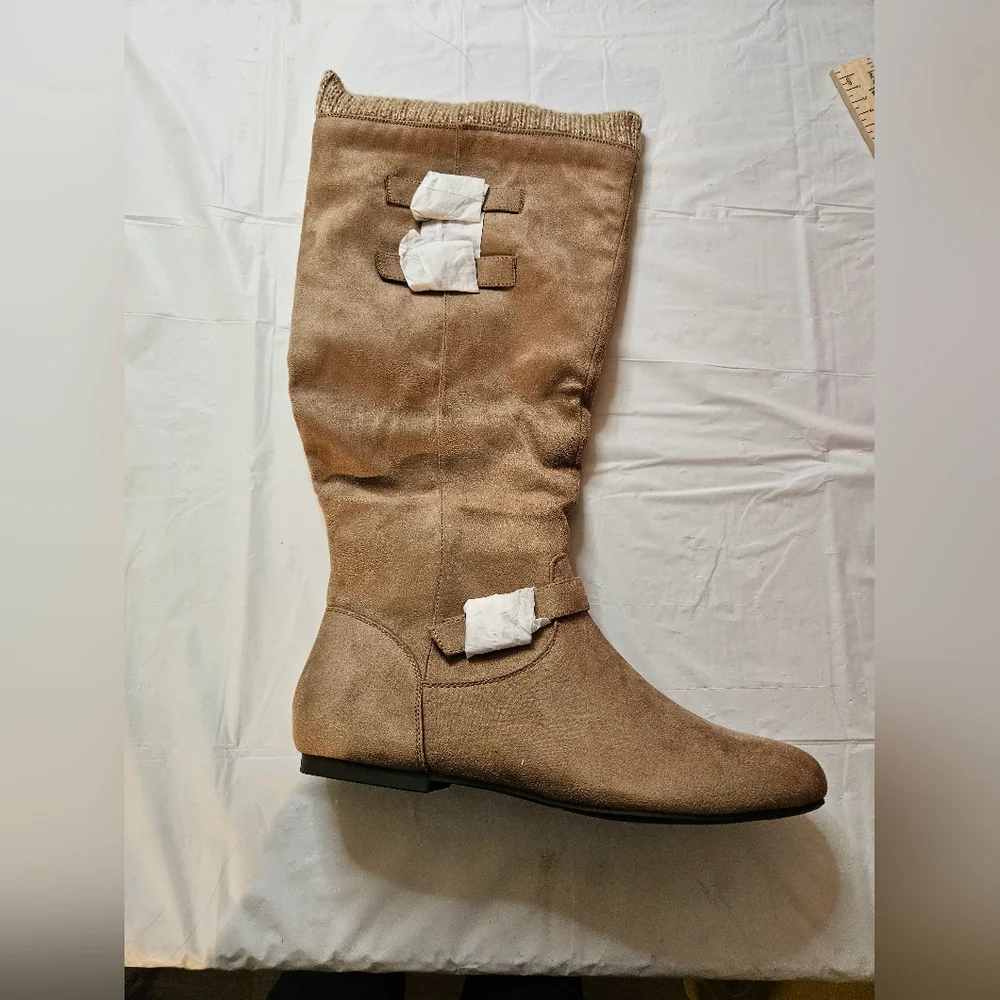 Shoe Dazzle Tan Heeled Boots NWOT SIZE 11 WC - Picture 12 of 13